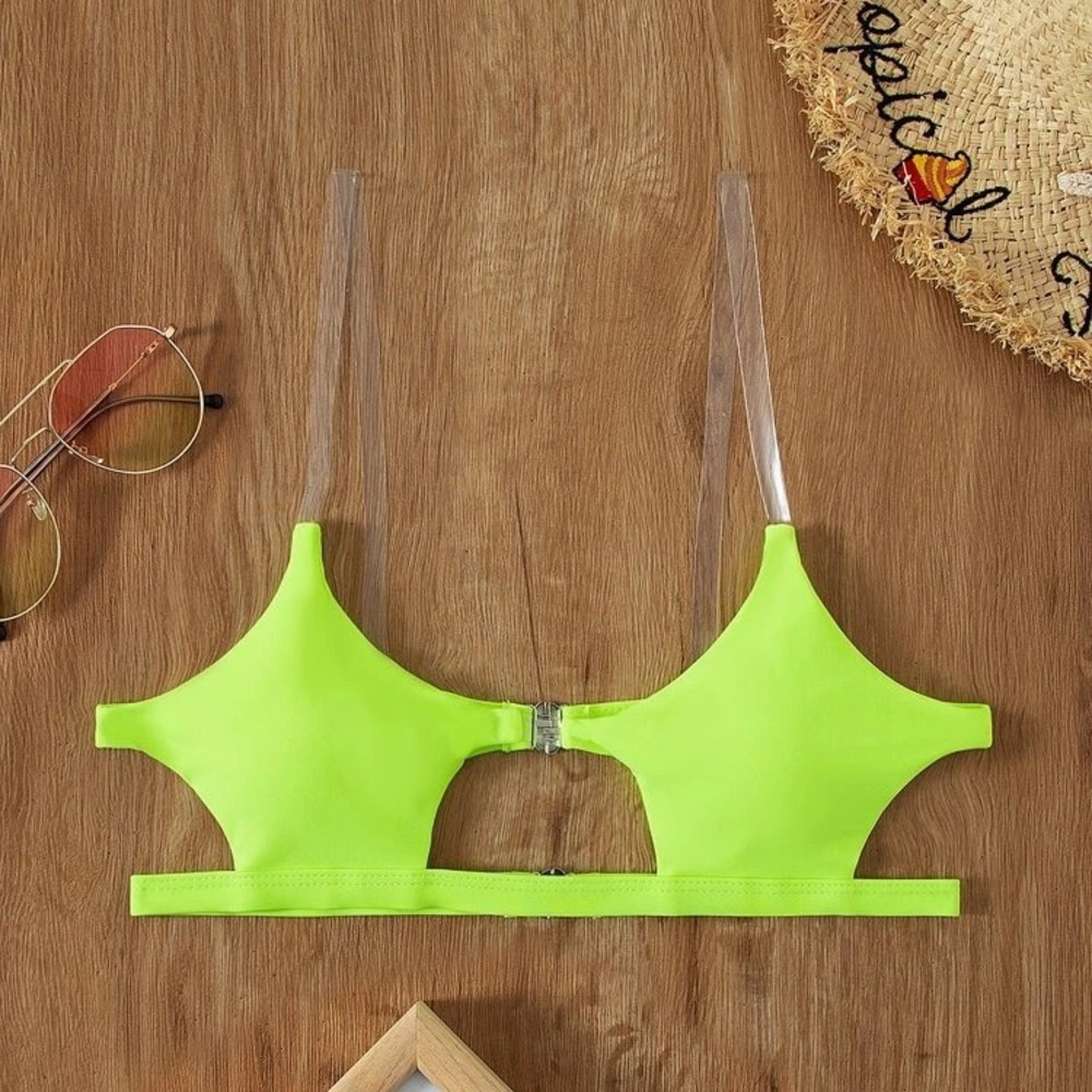 NWOT ☀️ Shein Neon Lime Cutout Bikini Top